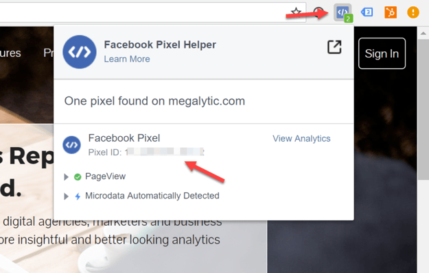 Open the Facebook Pixel Helper
