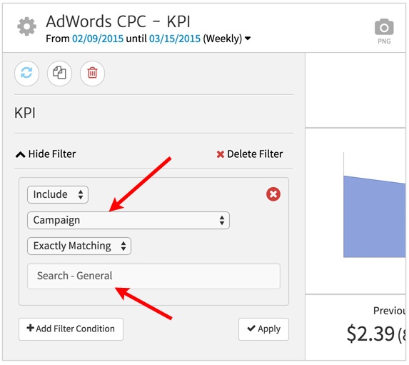 Megalytic Widget Filter for AdWords Campaign