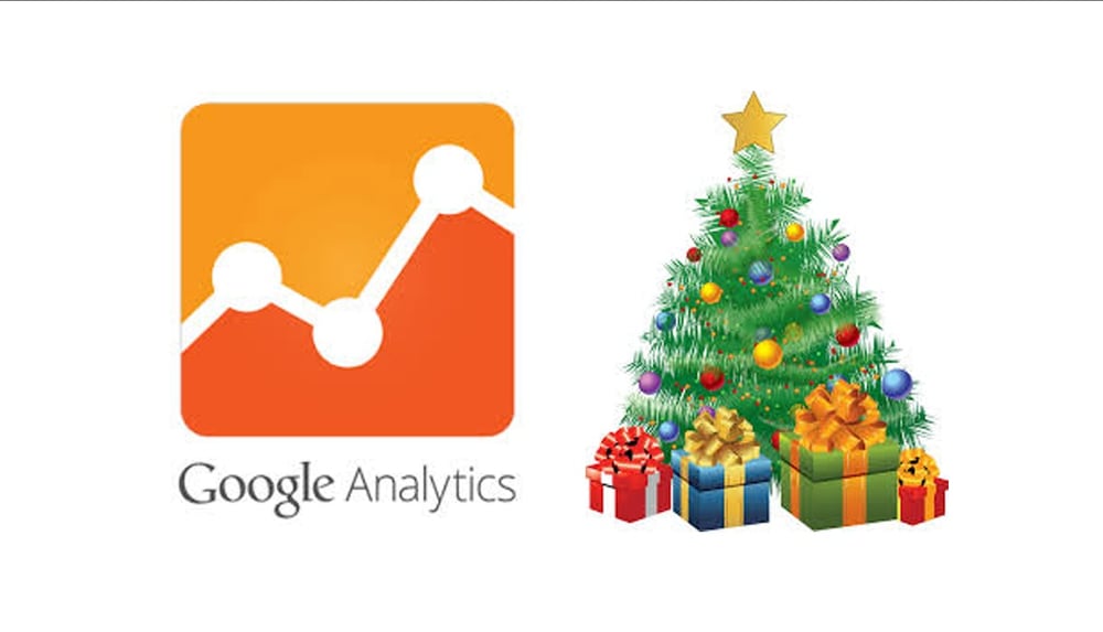 google analytics logo and christmas tree
