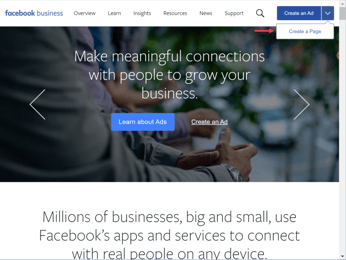 Создайте бизнес-страницу в Facebook