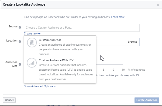 Create a Facebook Lookalike Audience