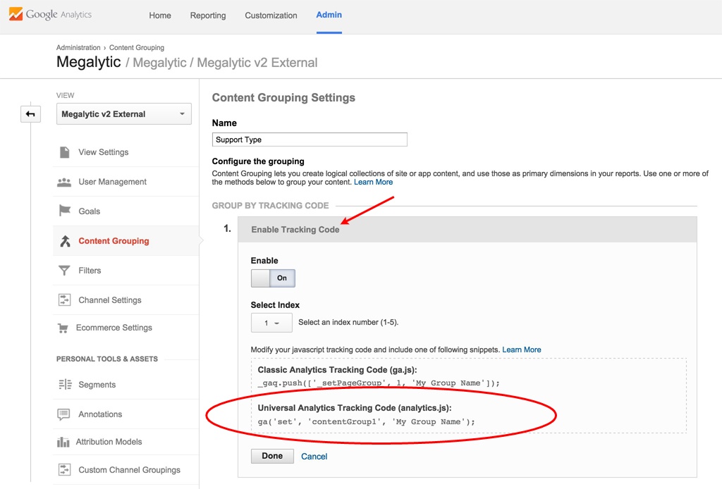Creating a Content Group in Google Analytics