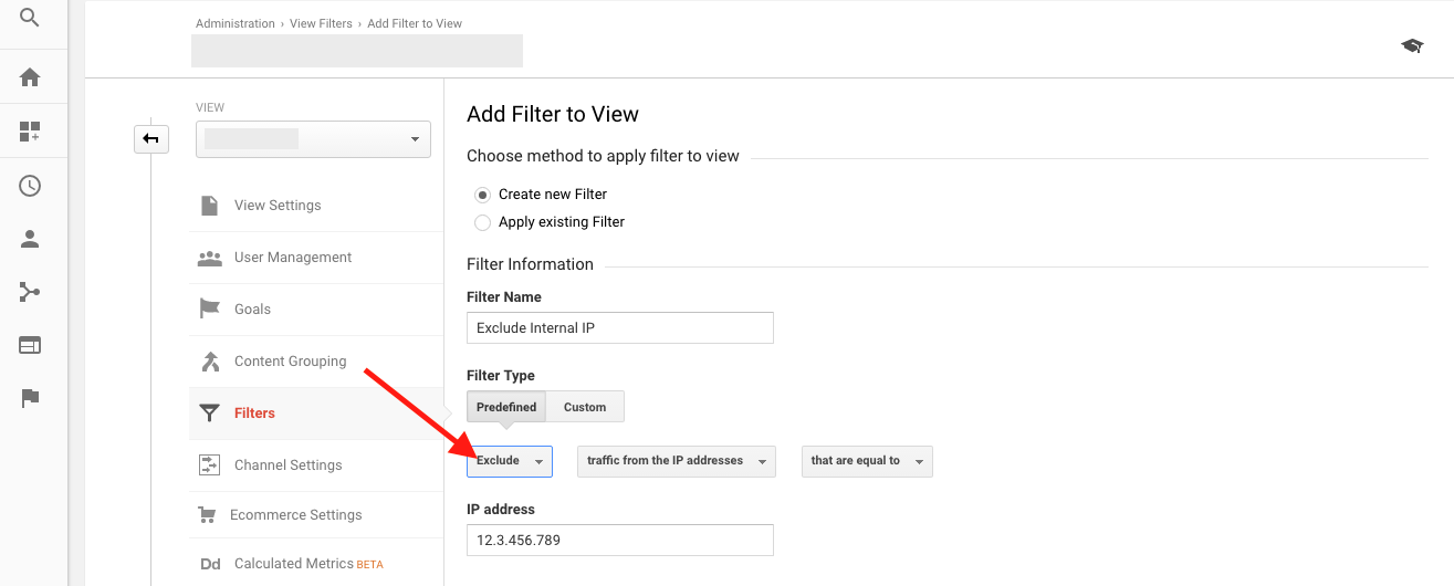 Exclude and IP Address from Google Analytics