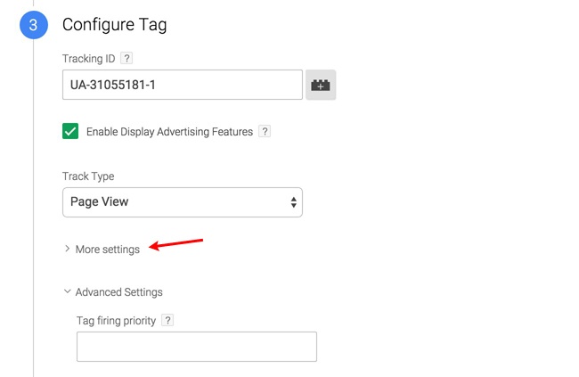 Google Tag Manager - More Settings