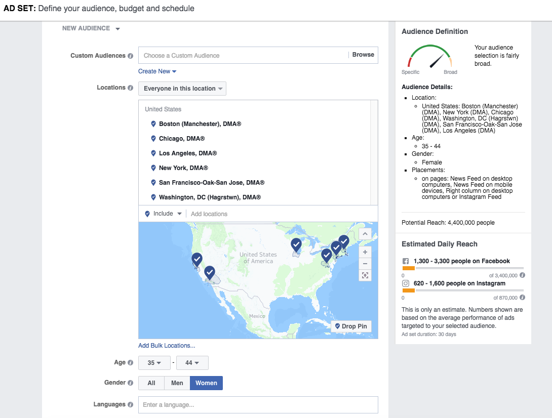 Facebook Ads - Selecting and Audience