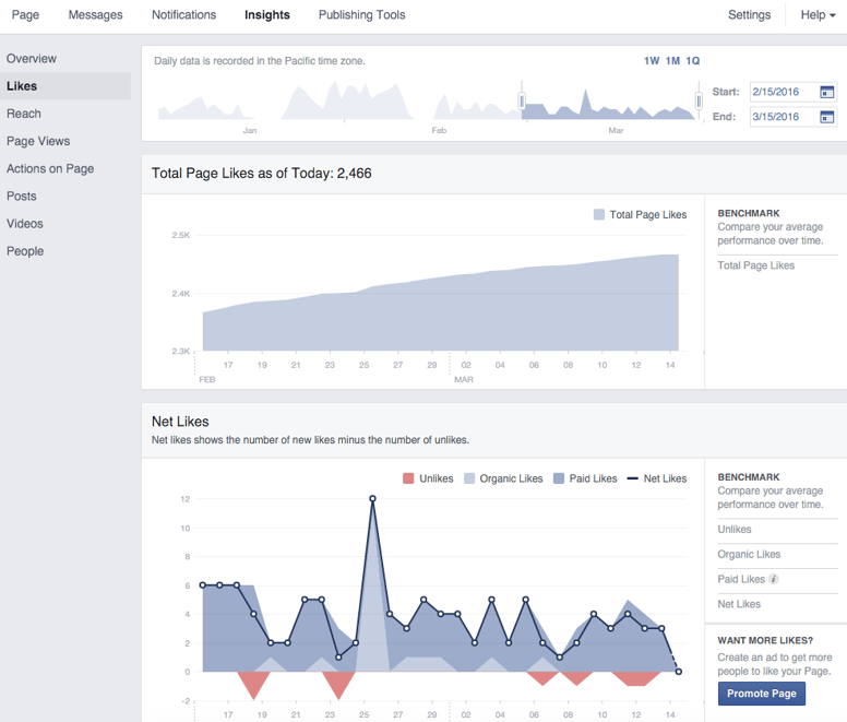Facebook Page Likes Insights