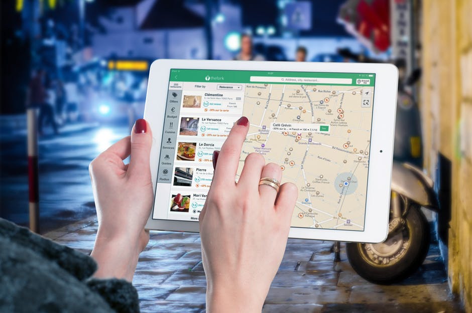 Google My Business Map on a Tablet