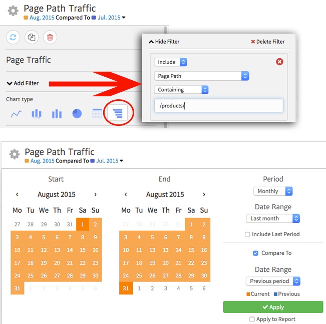 Megalytic Page Traffic Widget - Editing a Page Path Filter