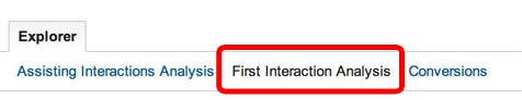 google analytics select first interaction in multi-channel funnel report